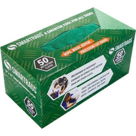 MONARCH BRANDS SmartRags„¢ Microfiber Cleaning Cloths, 12" x 12", Green, 50 Rags/Box - M950G M950G